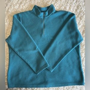 LL Bean. Blue Quarter Zip Fleece Pullover. Size 1X.